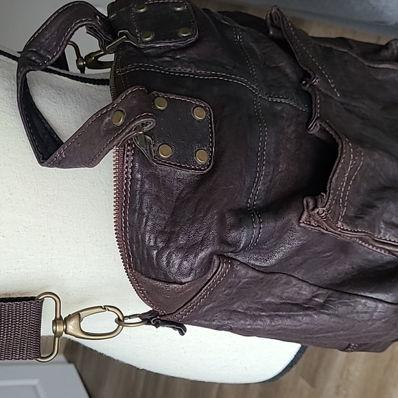 Liu Jo Genuine Leather soft brown bowling style crossbody bag - Picture 4 of 17